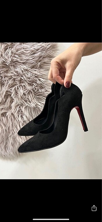 Siyah Süet kadın topuklu Stiletto