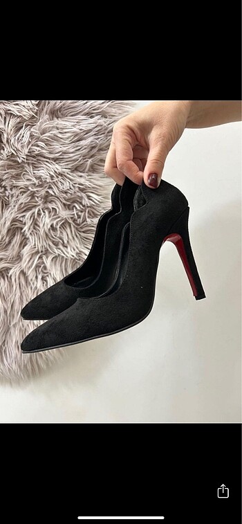38 Beden Siyah Süet kadın topuklu Stiletto