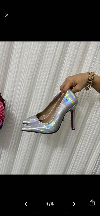 Gümüş kadın topuklu Stiletto