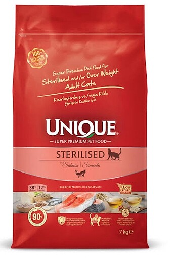 Unique sterilised somonlu 7 kg kedi maması