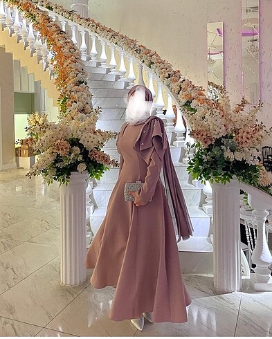 Pudra zarif abiye - Görsel 3