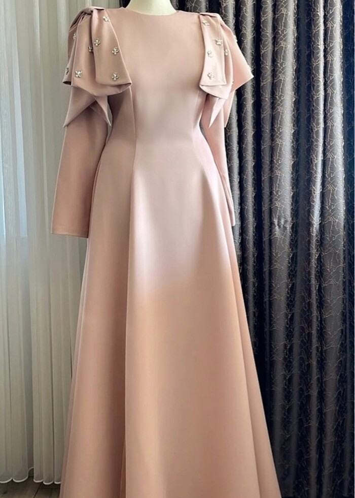 Pudra zarif abiye - Görsel 4