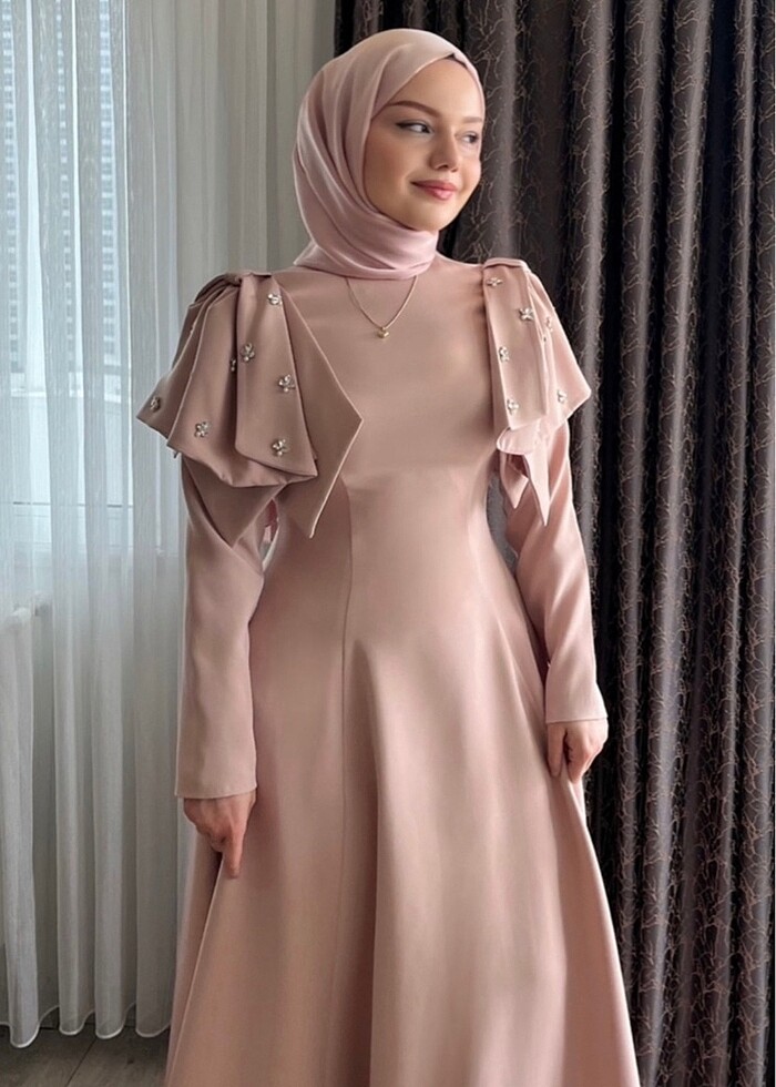 Pudra zarif abiye - Görsel 5