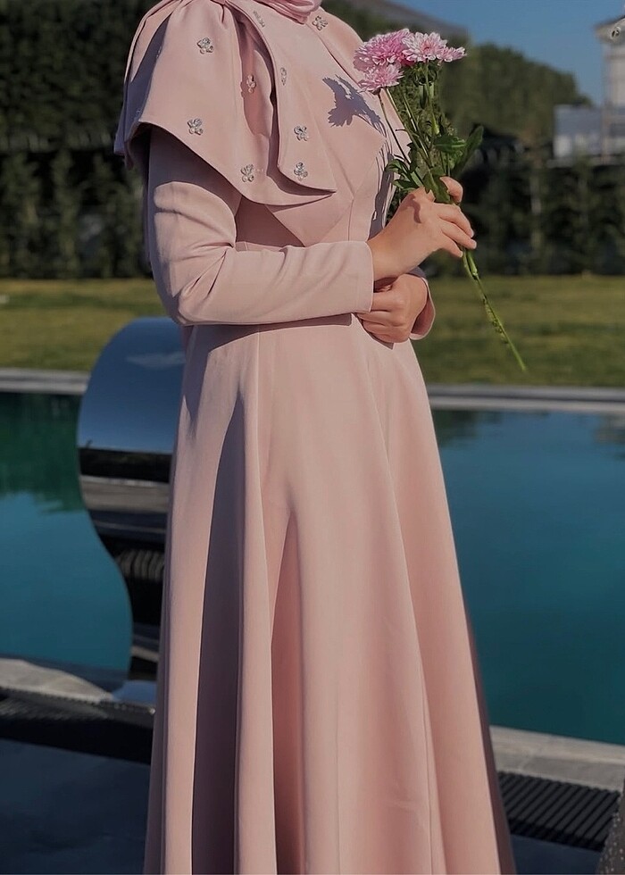 Pudra zarif abiye - Görsel 2