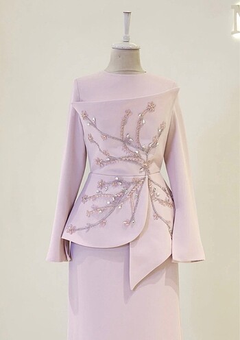 Tesettür zarif abiye elbise - Görsel 5