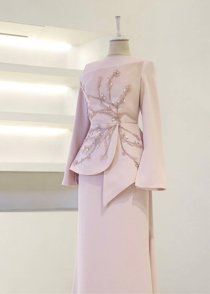 Tesettür zarif abiye elbise - Görsel 3