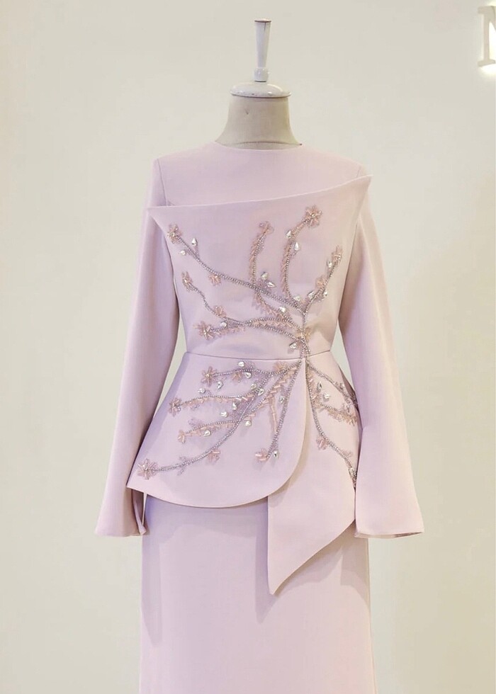 Tesettür zarif abiye elbise - Görsel 5