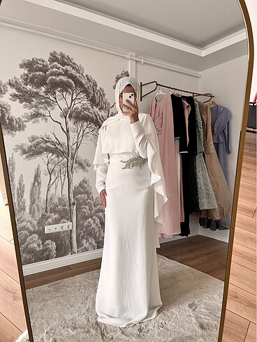 Tesettür abiye zarif nikah söz elbise - Görsel 2