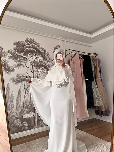 Tesettür abiye zarif nikah söz elbise - Görsel 3