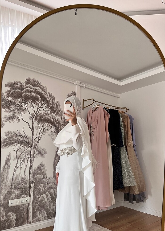 Tesettür abiye zarif nikah söz elbise - Görsel 4