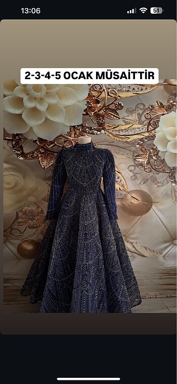 Tesettür taşlı abiye - Görsel 3