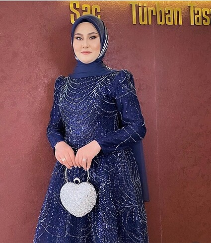 Tesettür taşlı abiye - Görsel 5