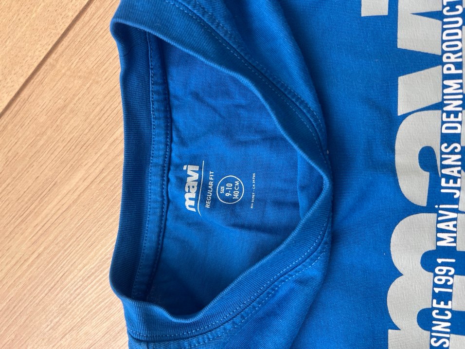 Mavi 3 tane 9 10 yaş tişört - Görsel 3