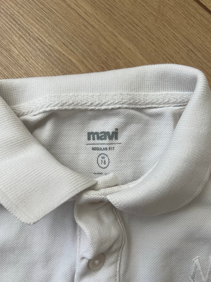 Beyaz Pamuklu Erkek Polo Yaka Tişört mavi - Görsel 2