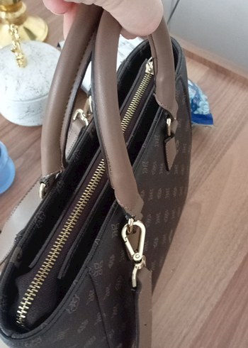 Kahverengi Baskılı Deri Kadın Çanta - Görsel 2