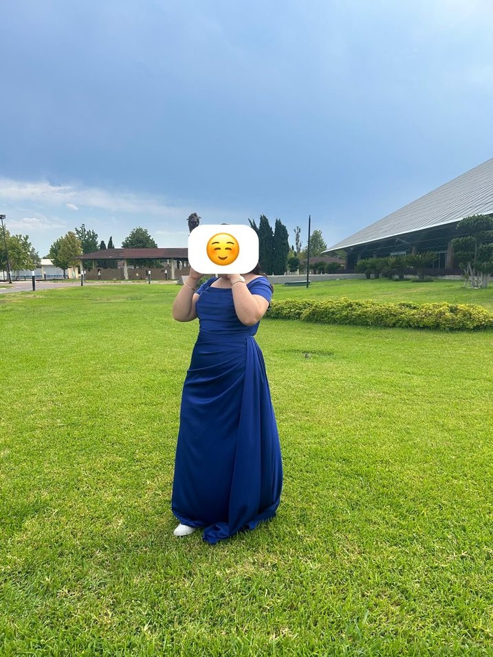 Mavi Drapeli Midi Kadın Elbise - Görsel 2