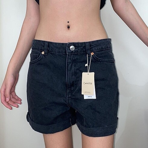 xl Beden Mom-fit kot şort