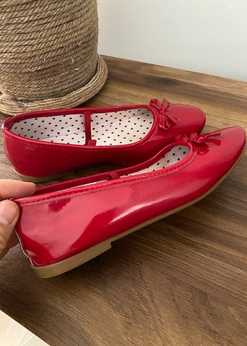 Kız Çocuk Kırmızı Fiyonk Detaylı Babet - Görsel 5