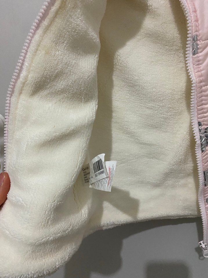 Kız Çocuk Pembe Kürklü Desenli Yelek - Görsel 2