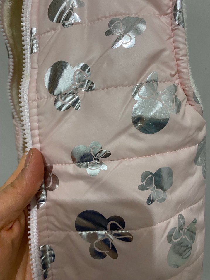 Kız Çocuk Pembe Kürklü Desenli Yelek - Görsel 4