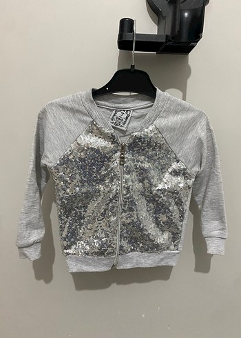 Kız Çocuk Gri Pul İşlemeli takım - Görsel 2