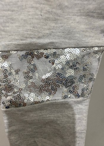 Kız Çocuk Gri Pul İşlemeli takım - Görsel 3