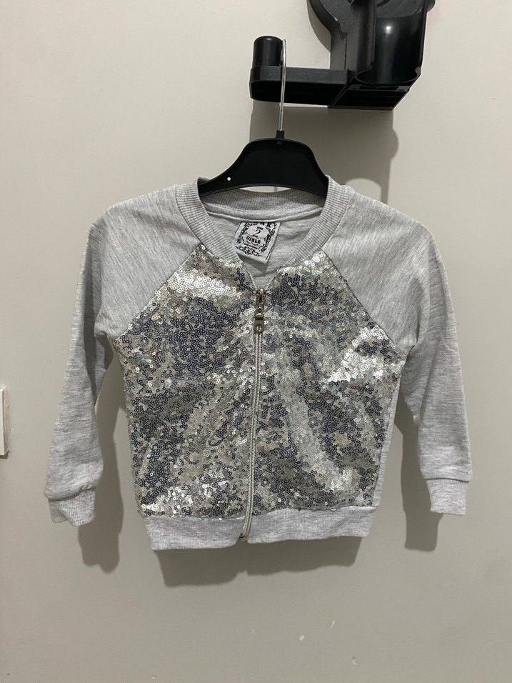 Kız Çocuk Gri Pul İşlemeli takım - Görsel 2