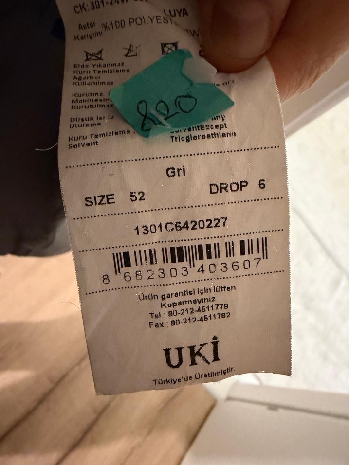 Gri 52 Beden Erkek Takım Elbise - Görsel 5