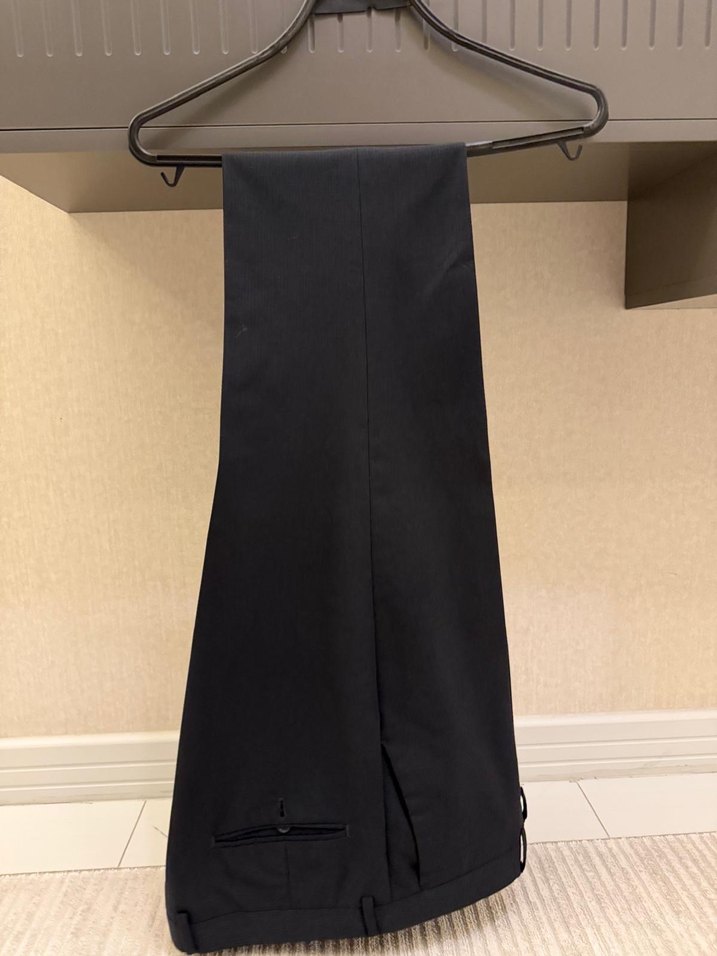 Erkek 54 Beden Siyah Kolsuz Yelekli Takım Elbise - Görsel 3