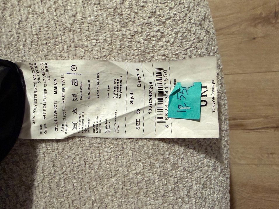 Siyah Çizgili 52 Beden Erkek Takım Elbise - Görsel 4