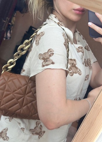 Zincir Detaylı Kadın Deri Çanta - Görsel 7