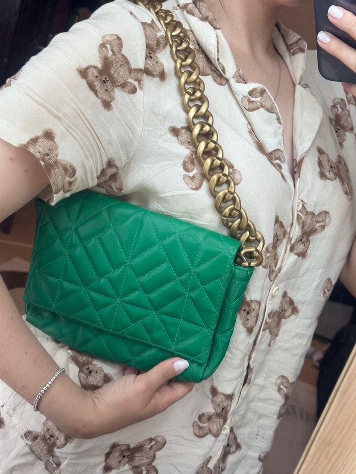 Zincir Detaylı Kadın Deri Çanta - Görsel 3