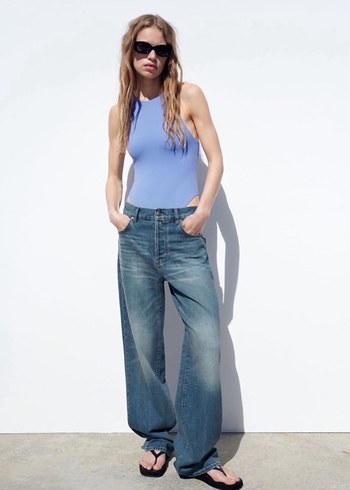 Mavi Minimalist Kadın bluz - Görsel 4