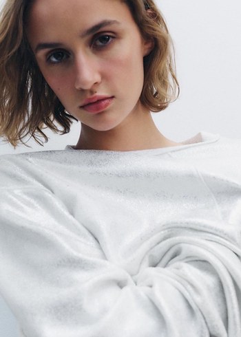 Gri Kadın Rahat Kesim sweatshirt - Görsel 4