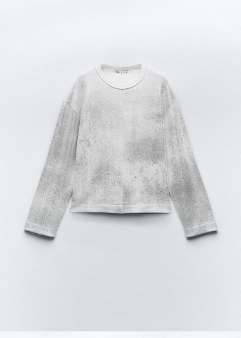 Gri Kadın Rahat Kesim sweatshirt - Görsel 5