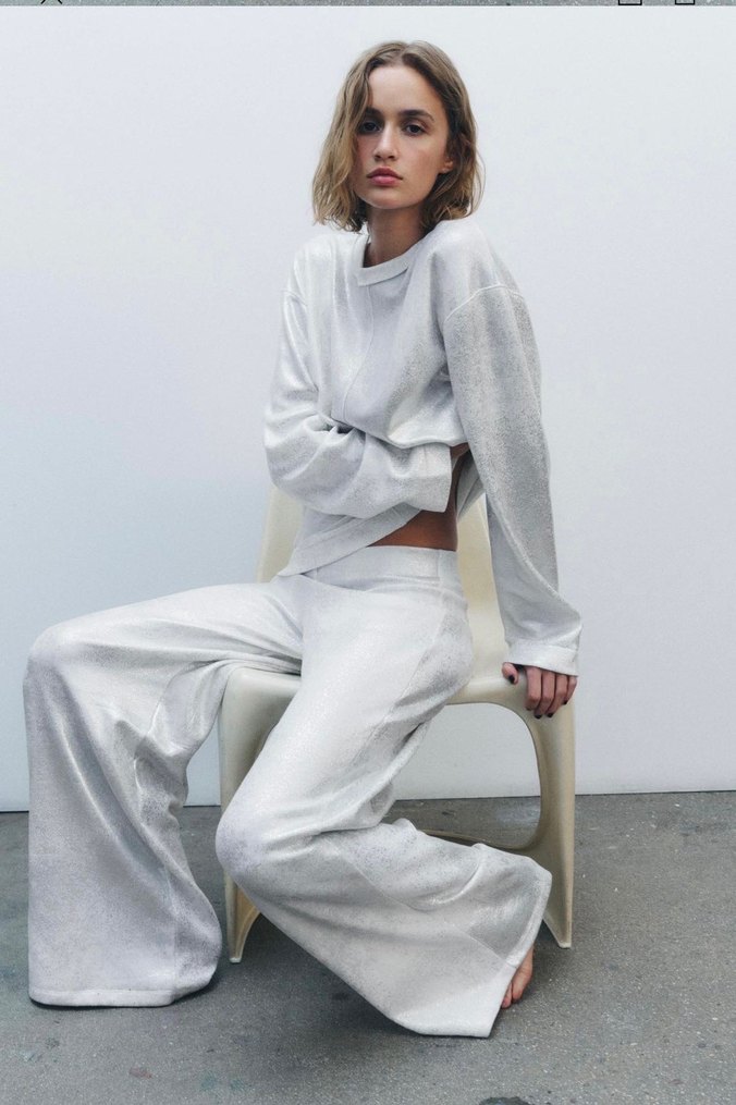 Gri Kadın Rahat Kesim sweatshirt - Görsel 3