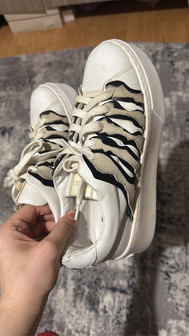 kenzo Beyaz Zebra Desenli Kadın Spor Ayakkabı - Görsel 2