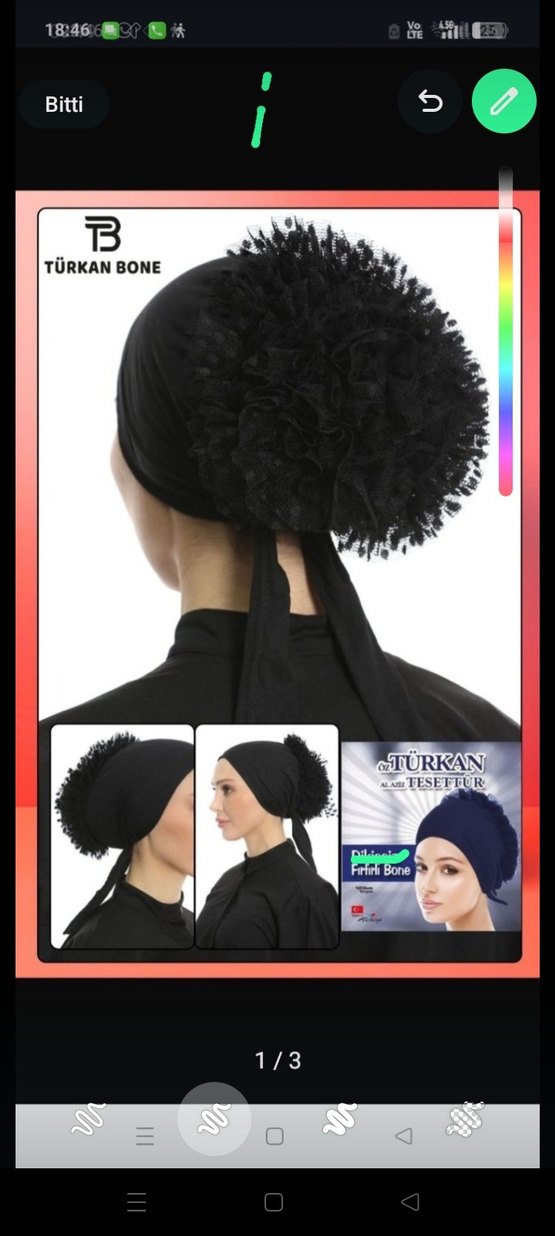 Kadın Çok Renkli Fırfırlı Saç Aksesuarı - Görsel 2