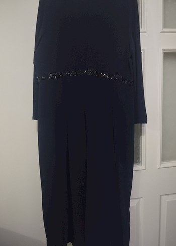 Uzun lacivert Kadın Abiye Elbise - Görsel 4