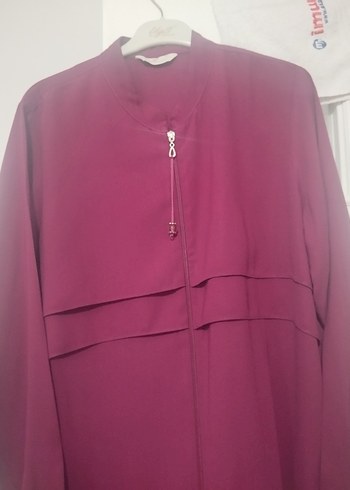 Bordo Uzun Kollu Fermuarlı Kadın Tunik - Görsel 2