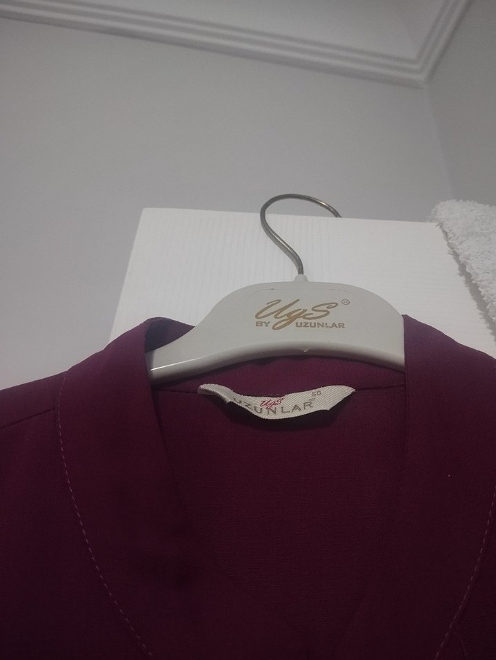 Bordo Uzun Kollu Fermuarlı Kadın Tunik - Görsel 3