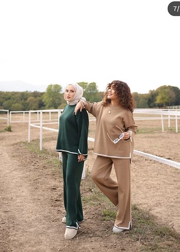 Kadın Yeşil Rahat Kesim Uzun Takım - Görsel 2