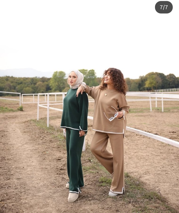 Kadın Yeşil Rahat Kesim Uzun Takım - Görsel 2