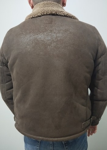 Kürk Detaylı Kahverengi Süet Erkek Ceket - Görsel 2