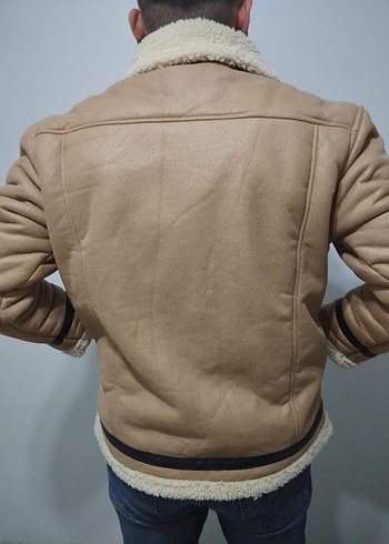 Kürk Detaylı Kahverengi Süet Erkek Ceket - Görsel 2