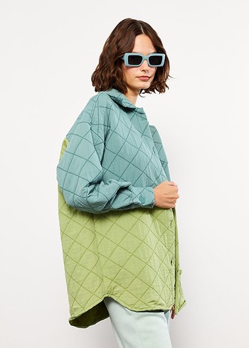 Düğmeli Pastel Renkli Kadın Mont - Görsel 3