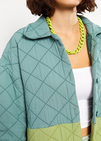 Düğmeli Pastel Renkli Kadın Mont - Görsel 5