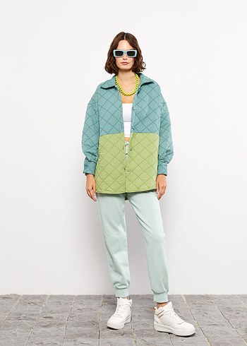 Düğmeli Pastel Renkli Kadın Mont - Görsel 6