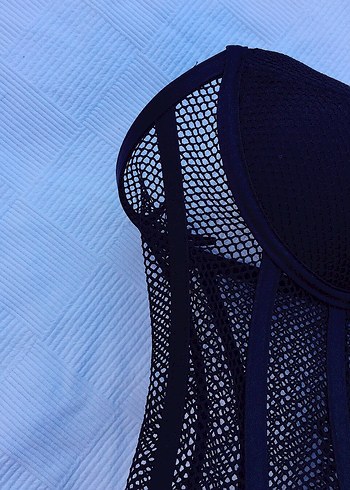 Diğer Dantel Detaylı Siyah Gotik Büstiyer
