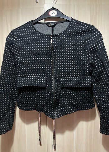 LC Waikiki Düğmeli Mini Kesim Gri Kadın Ceket